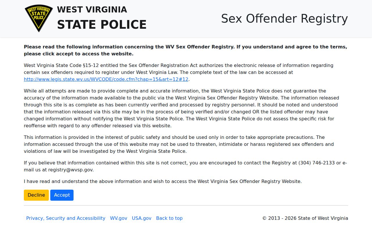 Hardy County sex offender registry lawful-use disclaimer